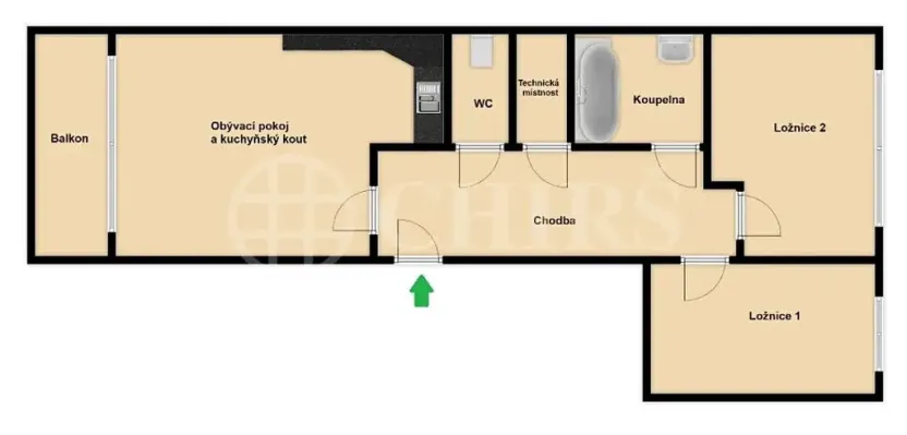 Pronájem bytu 3+kk, Praha - Karlín, Za Karlínským přístavem, 74 m2