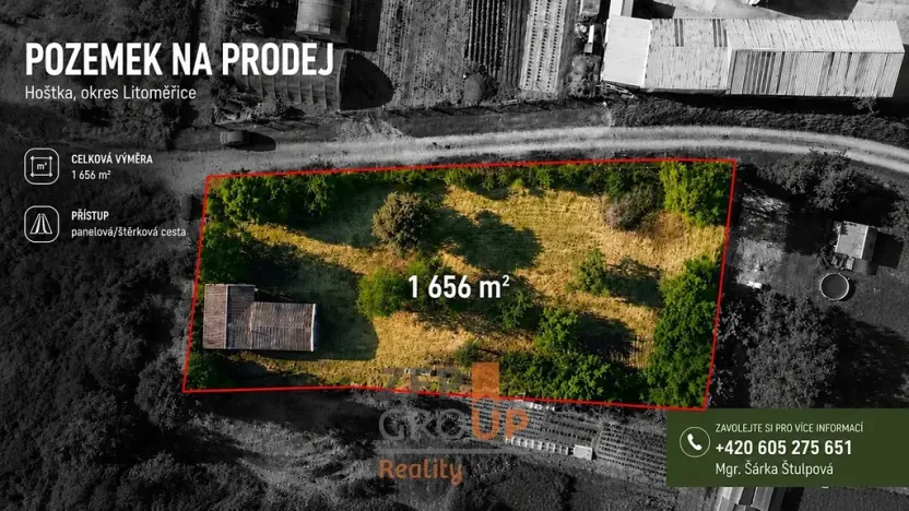 Prodej pozemku pro bydlení, Hoštka, 1656 m2