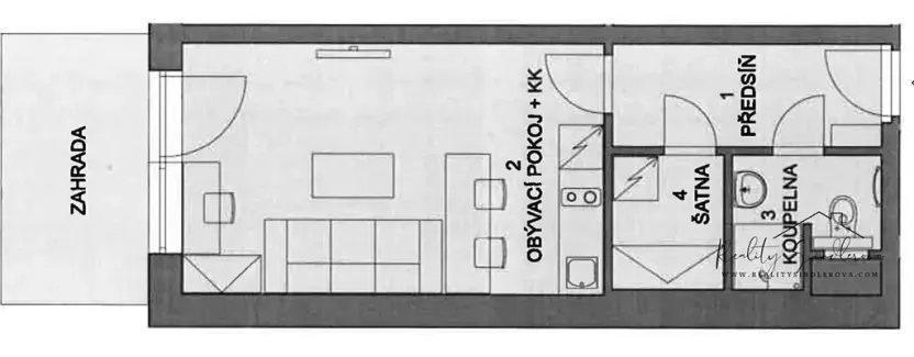 Pronájem bytu 1+kk, Olomouc, Frištenského, 32 m2