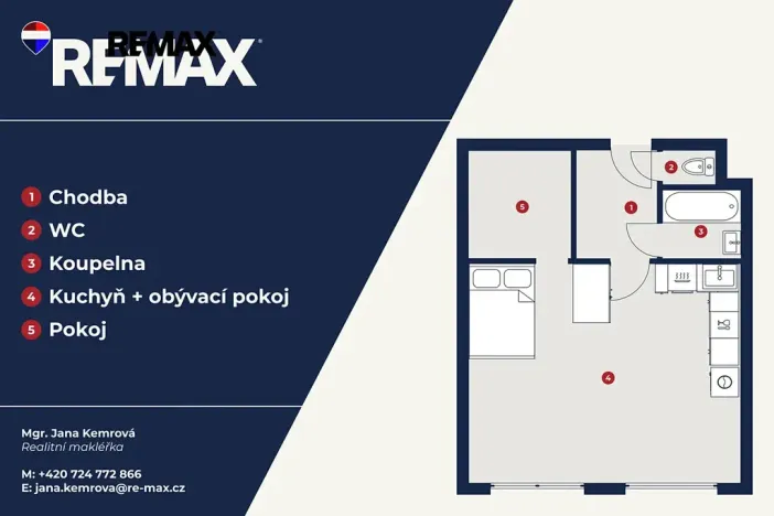 Prodej bytu 1+kk, Praha - Letňany, Třinecká, 39 m2