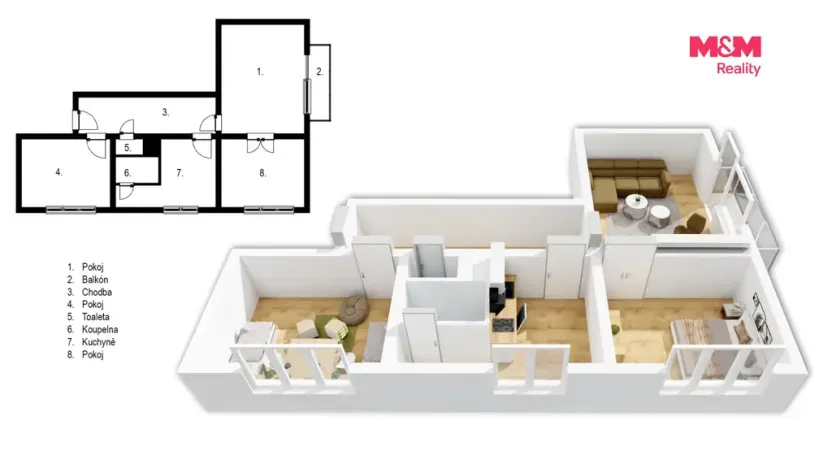 Prodej bytu 3+1, Kralovice, Mírová, 62 m2