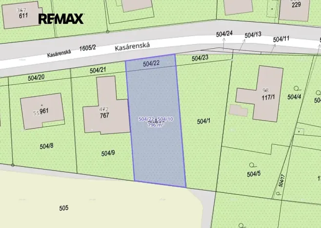 Prodej pozemku pro bydlení, Opatovice nad Labem, Kasárenská, 796 m2