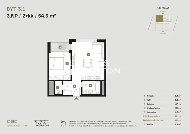 Prodej bytu 2+kk, Praha - Libeň, Zenklova, 54 m2