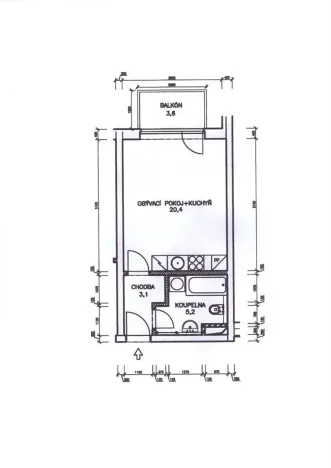 Pronájem bytu 1+kk, Hostivice, Ječná, 36 m2