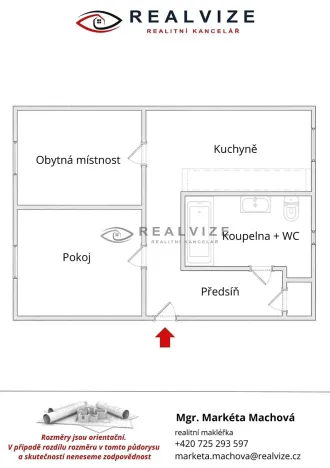 Pronájem bytu 2+1, Zliv, Lidická, 53 m2