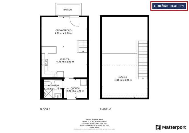Pronájem bytu 1+kk, Brno, Příjezdová, 46 m2