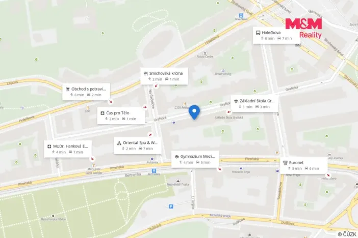 Prodej bytu 2+kk, Praha - Smíchov, Grafická, 35 m2