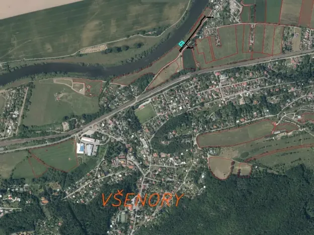 Dražba louky, Všenory, 672 m2