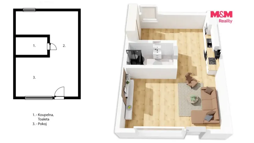 Pronájem bytu 1+kk, Kladno - Švermov, Svojsíkova, 45 m2