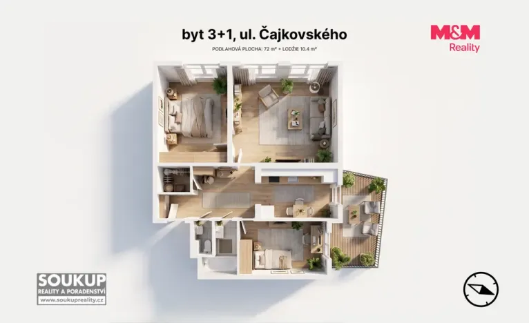 Prodej bytu 3+1, Hradec Králové, Čajkovského, 85 m2