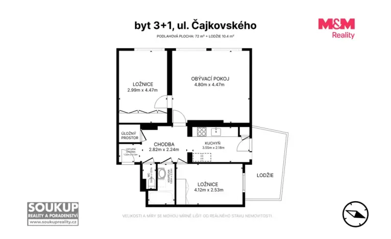 Prodej bytu 3+1, Hradec Králové, Čajkovského, 85 m2