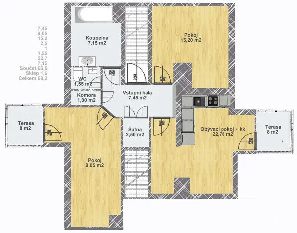 Pronájem bytu 3+kk, Praha - Veleslavín, Na okraji, 67 m2