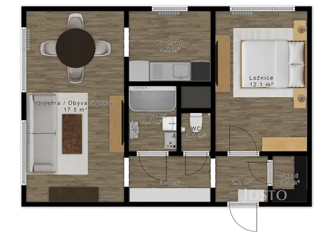 Prodej bytu 2+1, Praha - Kobylisy, Šimůnkova, 46 m2