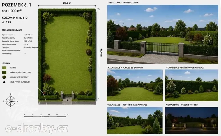 Prodej pozemku pro bydlení, Kozomín, 1000 m2