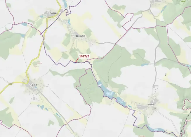 Dražba pozemku, Březí nad Oslavou, 1043 m2