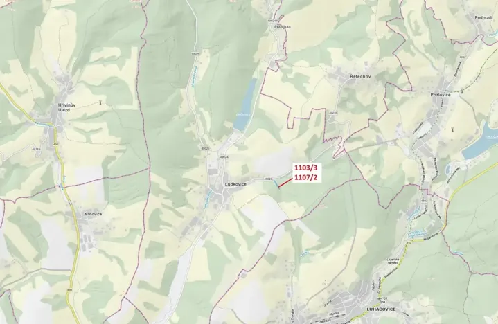 Dražba lesa, Ludkovice, 3392 m2