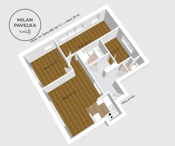 Prodej bytu 3+1, Tišnov, Sv. Čecha, 88 m2