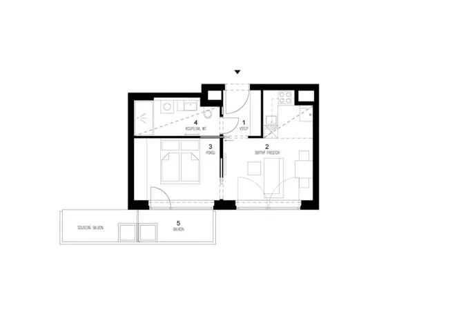 Pronájem bytu 2+kk, Brno, Lidická, 44 m2