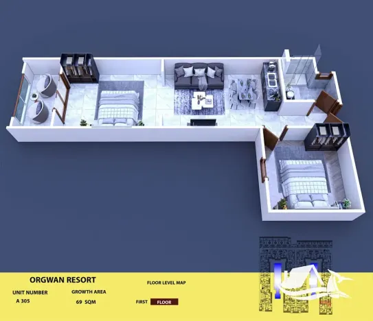 Prodej bytu 3+kk, Hurghada, Egypt, 62 m2