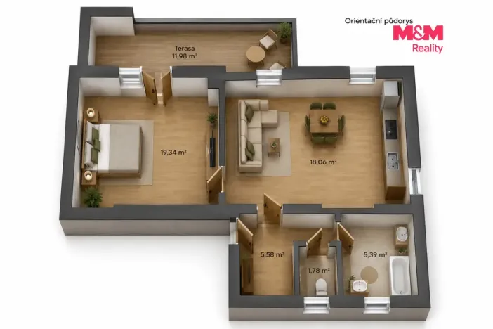 Prodej bytu 2+kk, Mladá Boleslav - Mladá Boleslav II, Nerudova, 50 m2