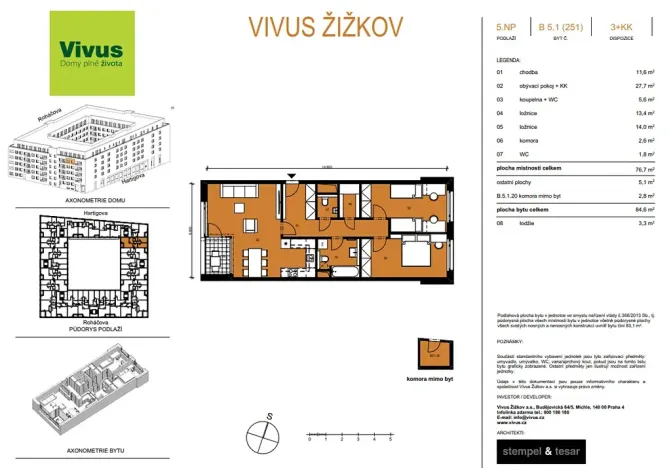 Prodej bytu 3+kk, Praha - Žižkov, Kaplířova, 85 m2