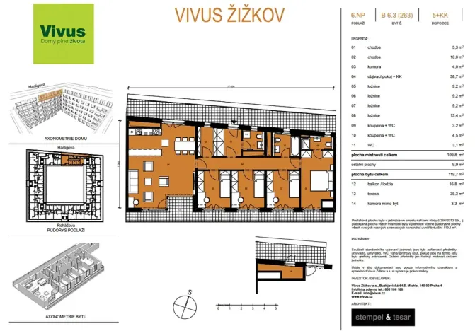 Prodej bytu 5+kk, Praha - Žižkov, Budovcova, 120 m2