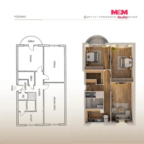Prodej bytu 3+1, Strakonice - Strakonice II, Dukelská, 76 m2