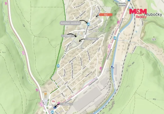 Prodej bytu 1+1, Hlubočky - Mariánské Údolí, Ciolkovského, 38 m2