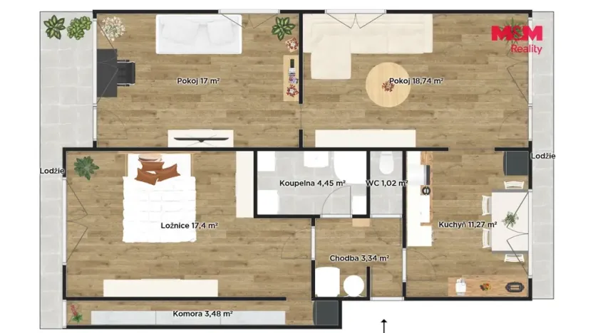 Prodej bytu 3+1, Zásmuky, Družstevní, 77 m2