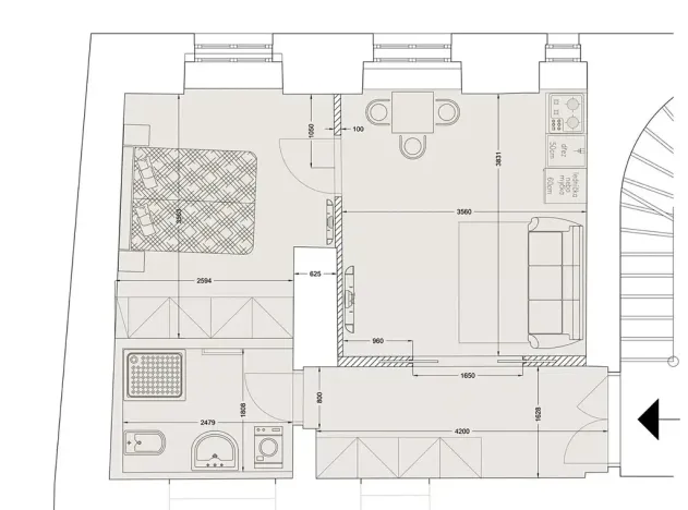 Pronájem bytu 2+kk, Praha - Staré Město, Kozí, 39 m2