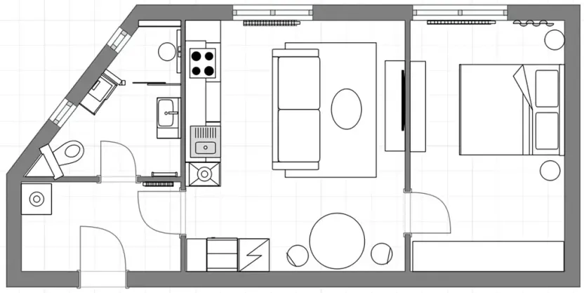 Pronájem bytu 2+kk, Praha - Žižkov, Jeseniova, 51 m2
