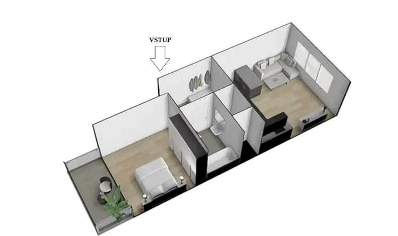Pronájem bytu 2+kk, Brno, Letní, 56 m2