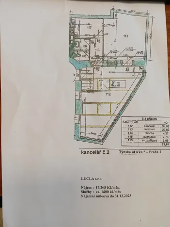 Pronájem kanceláře, Praha - Staré Město, Týnská ulička, 73 m2