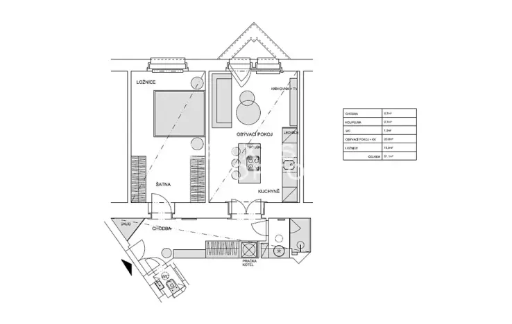 Pronájem bytu 2+kk, Praha - Vinohrady, náměstí Jiřího z Poděbrad, 56 m2