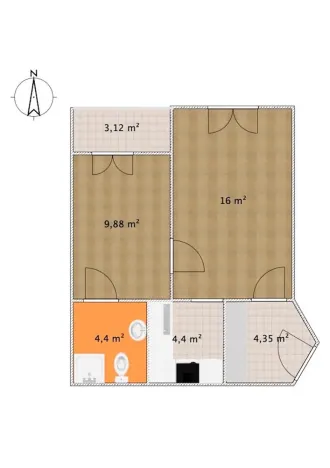 Pronájem bytu 2+kk, Praha - Střešovice, Za Hládkovem, 40 m2