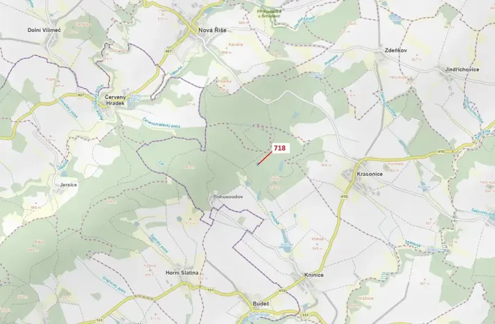 Dražba lesa, Knínice, 2059 m2