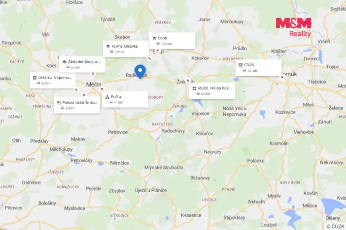 Prodej pozemku pro bydlení, Měčín - Radkovice, 1023 m2