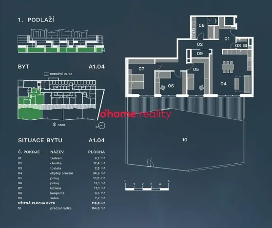 Prodej bytu 4+kk, Olomouc, Okružní, 117 m2
