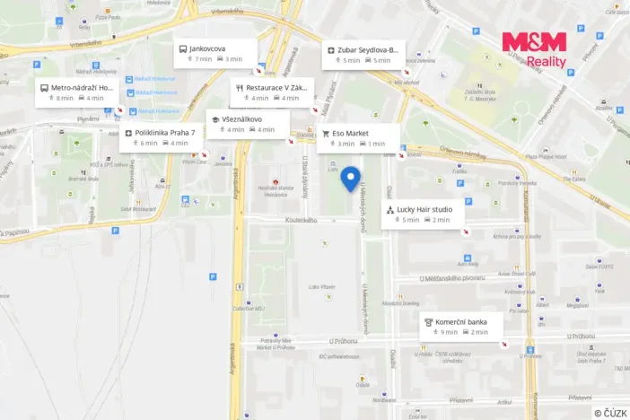 Pronájem bytu 2+1, Praha - Holešovice, U městských domů, 44 m2