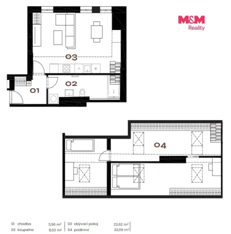 Prodej bytu 3+kk, Praha - Smíchov, Grafická, 68 m2