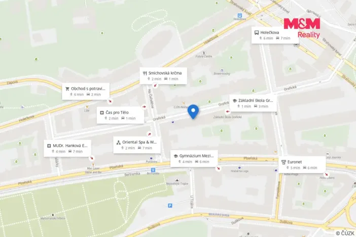 Prodej bytu 2+kk, Praha - Smíchov, Grafická, 44 m2