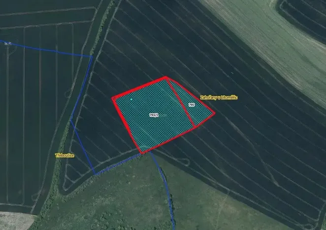 Prodej podílu pole, Křešice, 7187 m2