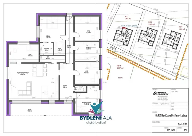 Prodej pozemku pro bydlení, Bystřany, Havlíčkova, 800 m2
