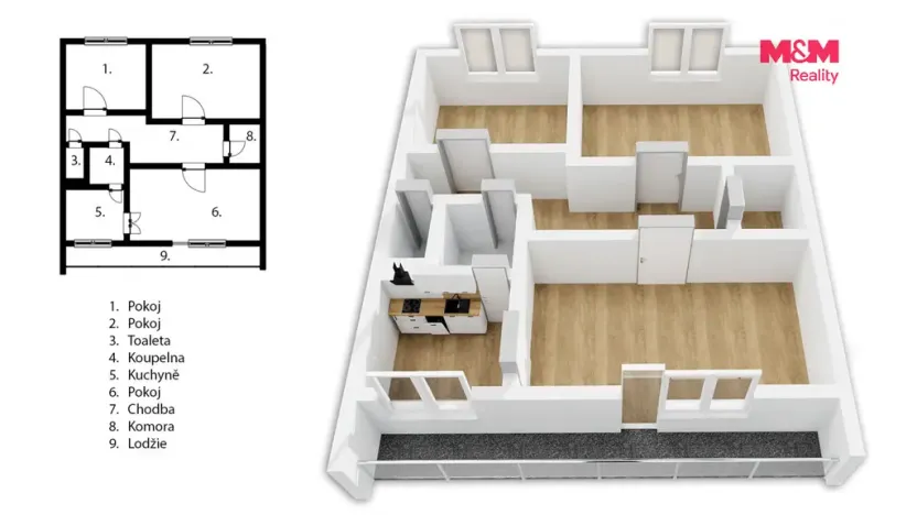 Prodej bytu 3+1, Kladno - Kročehlavy, Děčínská, 76 m2