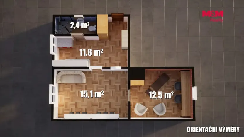 Prodej bytu 2+1, Velké Březno, Děčínská, 43 m2