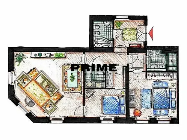 Pronájem bytu 3+kk, Praha - Smíchov, Janáčkovo nábřeží, 83 m2