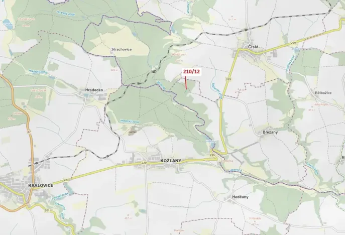 Dražba lesa, Břežany, 833 m2