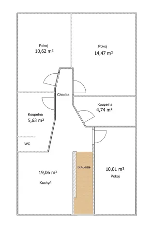 Pronájem bytu 3+1, Brno, Obřanská, 75 m2