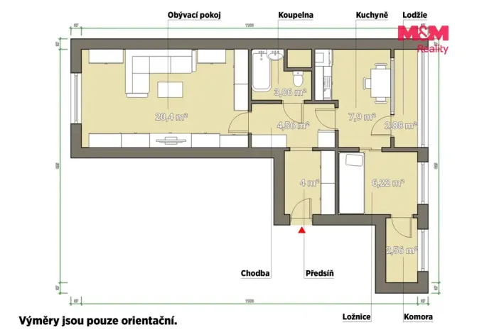 Pronájem bytu 2+1, Plzeň - Bolevec, Krašovská, 48 m2