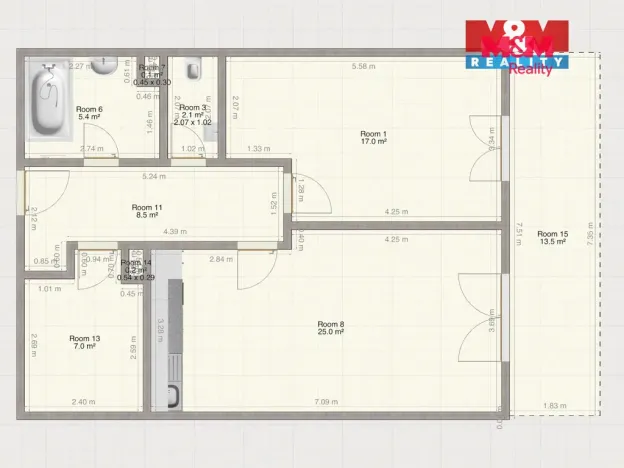 Pronájem bytu 2+kk, Plzeň, Safírová, 66 m2